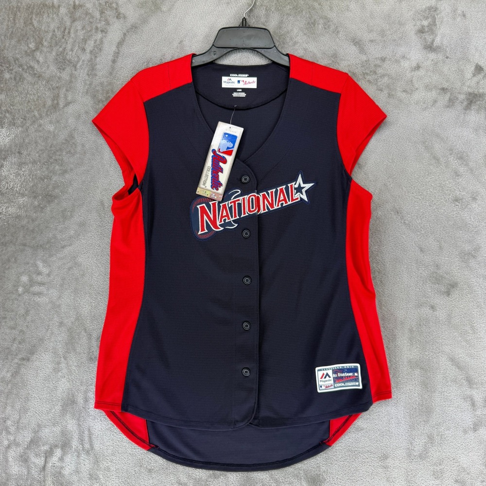 Majestic MLB 2019 All Star Game National League Jersey Navy Red Mens Large NEW